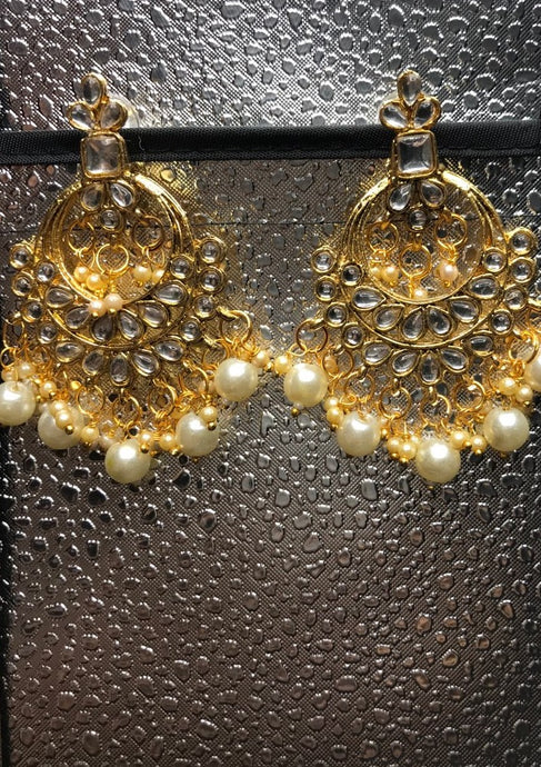 Gold Chandelier Pearl Earrings