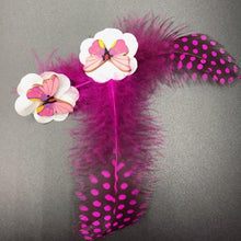 Load image into Gallery viewer, Butterfly Pink Chiffon Feather Earrings