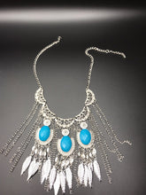 Load image into Gallery viewer, Silver and Turquoise Chain Necklace