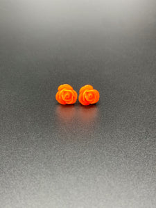 Orange Flower Earrings