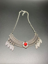 Load image into Gallery viewer, Silver &amp; Red Choker