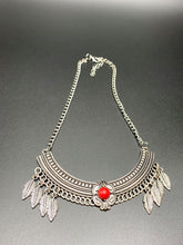 Load image into Gallery viewer, Silver &amp; Red Choker