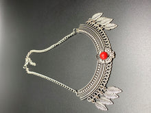 Load image into Gallery viewer, Silver &amp; Red Choker