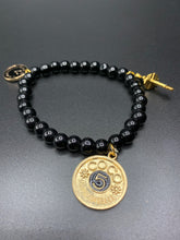 Load image into Gallery viewer, Black Beaded Charm Bracelet