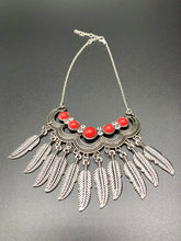 Load image into Gallery viewer, Silver &amp; Red Charm Ankle Bracelet