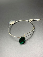 Load image into Gallery viewer, Green &amp; Silver Charm Bracelet