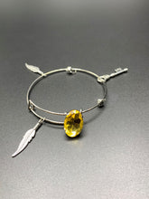 Load image into Gallery viewer, Silver Yellow Diamond Charm Bracelet