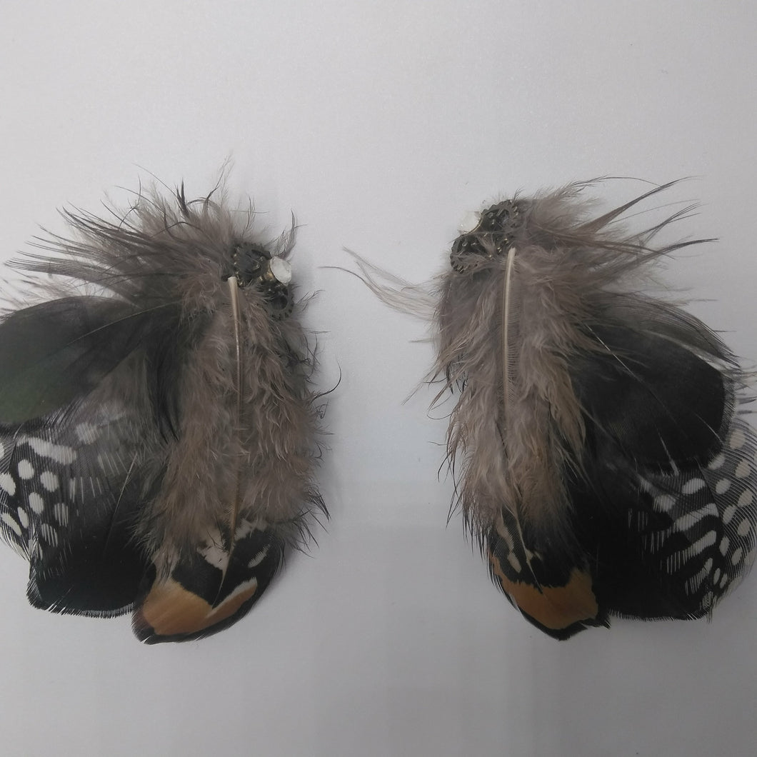 Multi Feather Butterfly Earrings