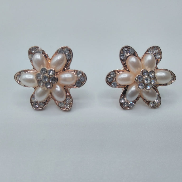 Rose Gold Plated Flower Earrings