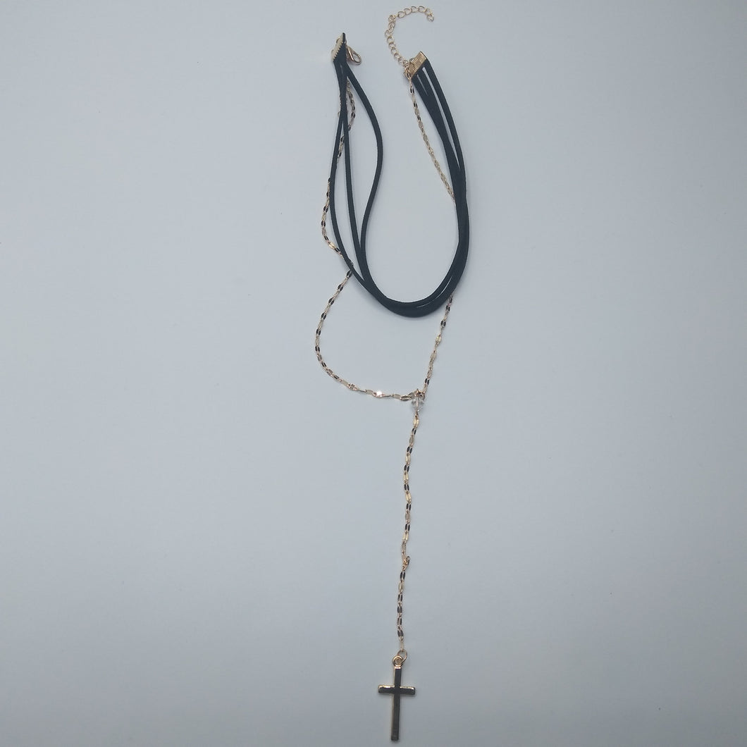 2 in 1 Cross Charmed Choker