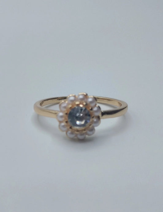 Flower Pearl Embellished Ring