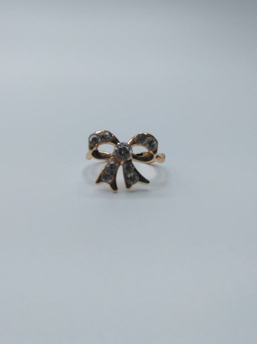 Ribbon Gold Plated Mid Finger Ring