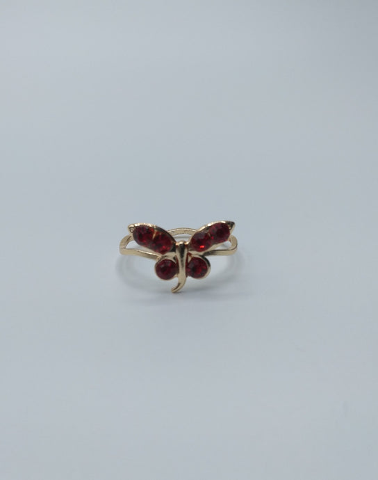 Butterfly Gold Plated Mid Finger Ring