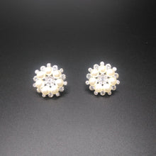 Load image into Gallery viewer, Snowflake Diamond &amp; Pearl Earrings