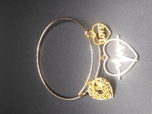 Gold Heart Charm Bracelet