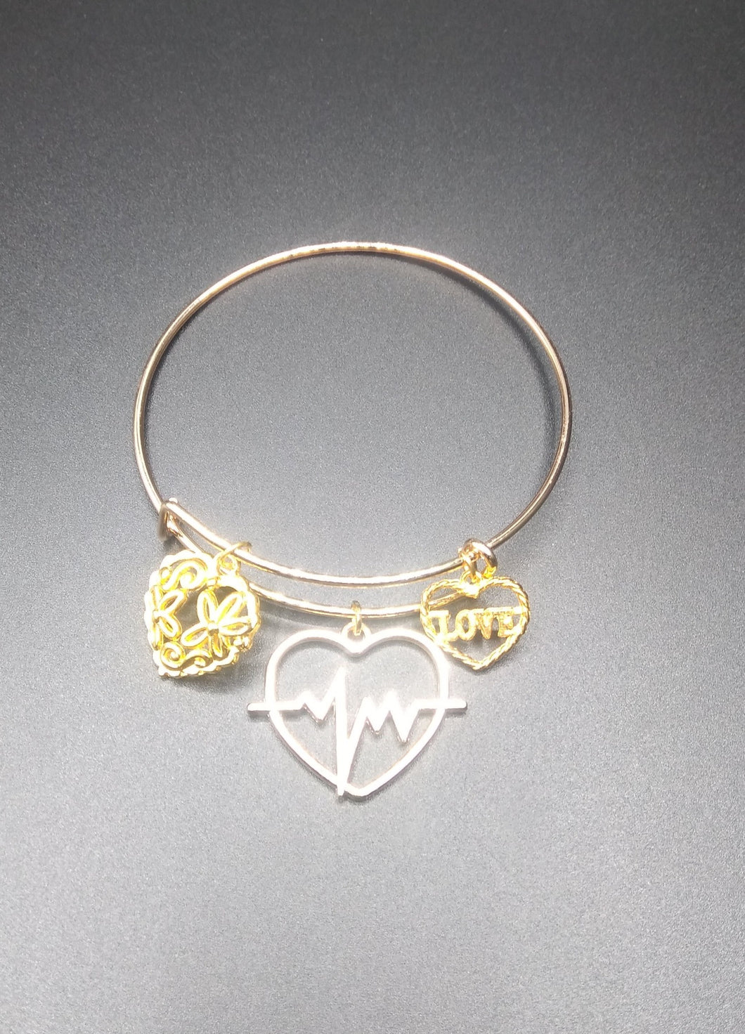 Gold Heart Charm Bracelet