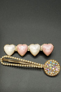 Two Set Gold/Multi Color Hair Clips